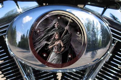Custom Air Cleaner Cover - Reaper And Girl With Hourglass